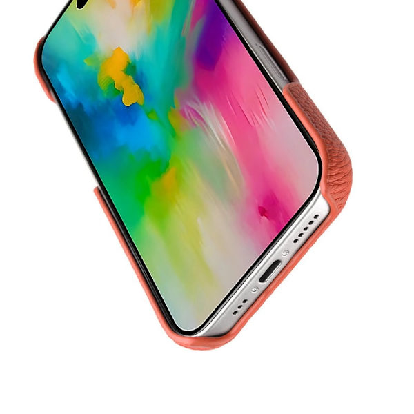 MELKCO Mobilskal till iPhone 16 Pro Max Äkta Läder PC Orange