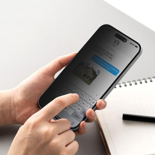 [2-Pack] Ringke iPhone 16 Pro Max Härdat glas Skärmskydd Privacy Easy Slide Svart