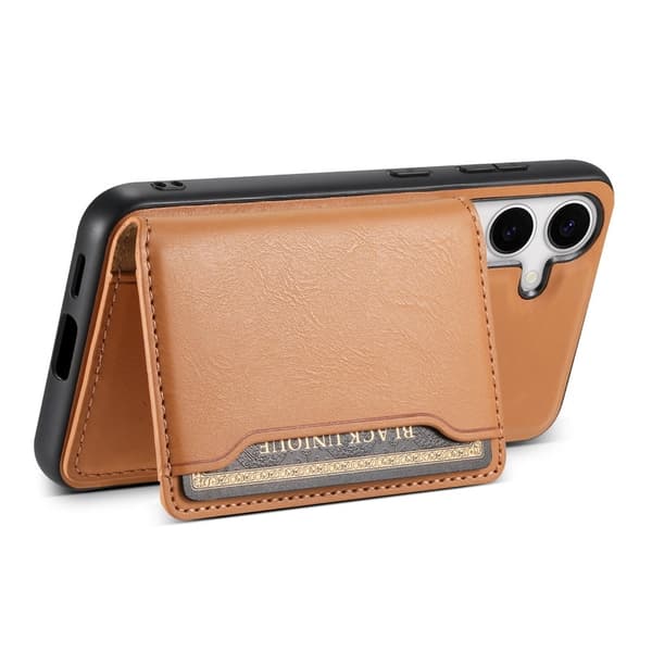 DENIOR Samsung Galaxy S24 Plus Konstläder Plånboksfodral Magnetisk Skydd Khaki