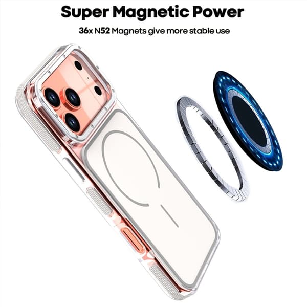 Mobilskal till iPhone 17 Pro Max MagSafe Dual Färg Shockproof - Vit Vit