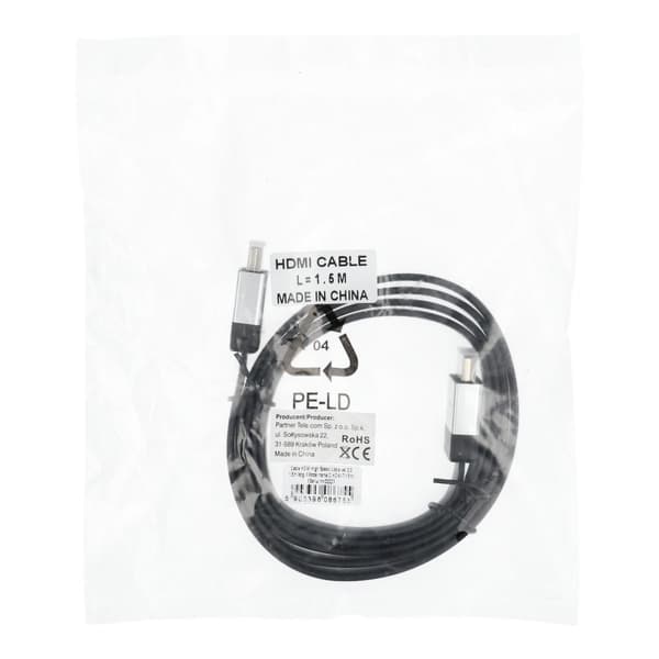 HDMI højhastighedskabel ver. 2.0. 1,5 meter