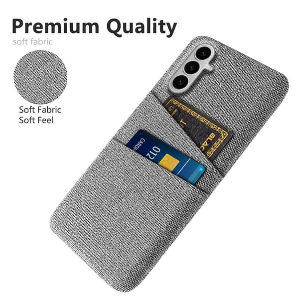 Mobilskal till Samsung Galaxy S26 / S26 Pro Tyg + Hård PC - Ljusgrå