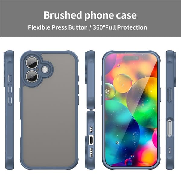 Mobilskal till iPhone 17 Frostade krockkuddar Drop Proof - Blå Blå