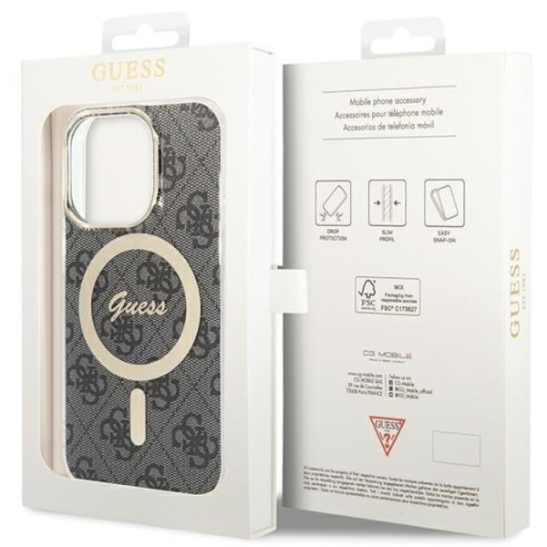 Guess iPhone 15 Pro Mobilskal Magsafe IML 4G - Sort Black