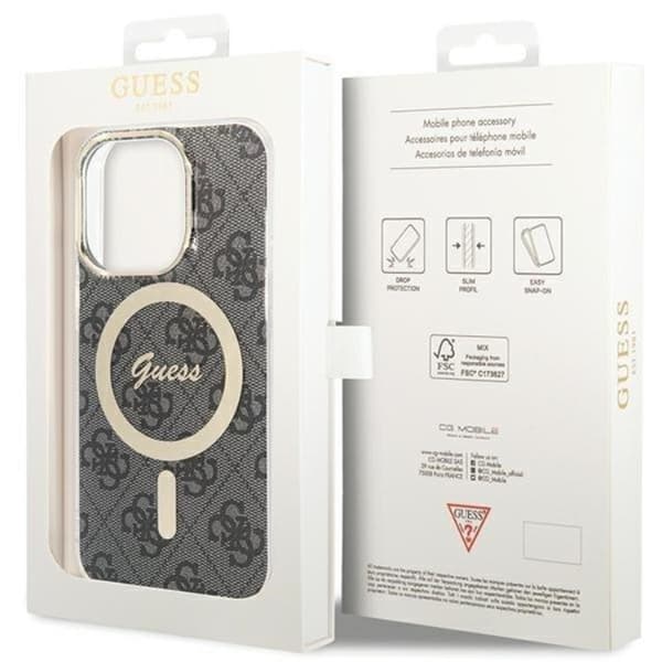 Guess iPhone 15 Pro -puhelinkotelo Magsafe IML 4G - Musta Black