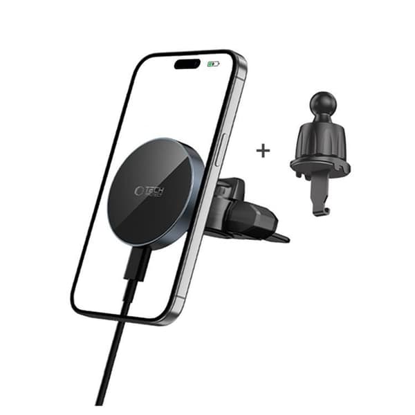 Tech-Protect Magsafe Bilholder MM15W-V5 Trådløs Oplader 15W CD Svart