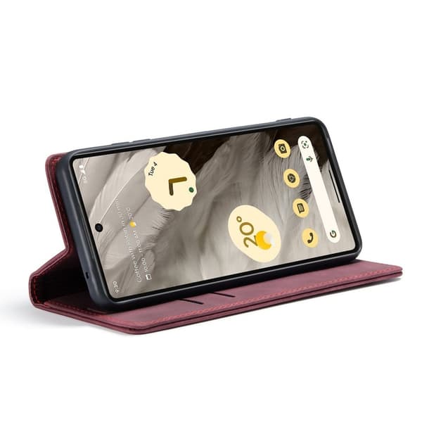 CASEME 013 Series Mobilskal till Google Pixel 7a Konstläder Röd