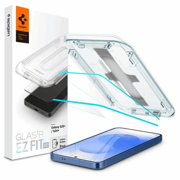 Spigen [2-Pack] Galaxy S24 Plus/S25 Plus Härdat glas Skärmskydd Transparent