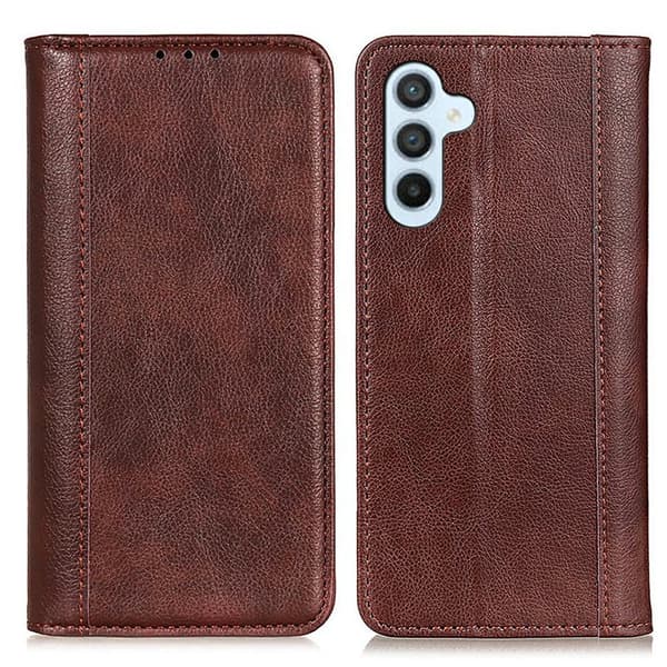 Plånboksfodral för Samsung Galaxy S26 Plus Äkta läder Stativ - Brun