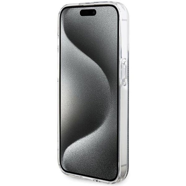 Guess iPhone 15 Pro Mobilskal 4G Gold Stripes - Sort Black