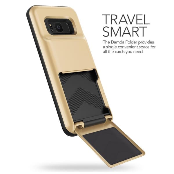 Verus Damda Folder Card Slot Taske til Samsung Galaxy S8 Plus - Guld Guld