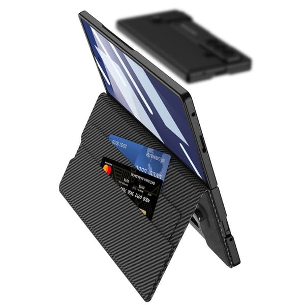 GKK Samsung Galaxy Z Fold7 Konstläder Plånboksfodral Matte PU + PC - Grå