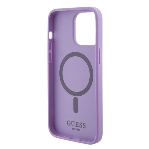 Guess Mobilskal till iPhone 15 Pro Magsafe Saffiano - Lila Lila
