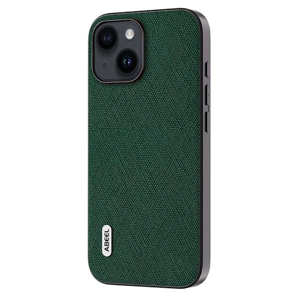 ABEEL iPhone 15 Plånboksfodral Äkta Läder Grön