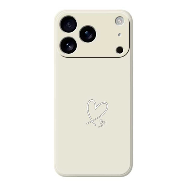 Mobilskal till iPhone 17 Pro Max Vit Love Pattern TPU - Beige Beige