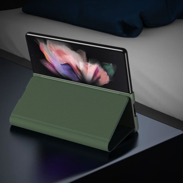 Galaxy Z Fold 4 Case Kevlar Texture Folio Flip - musta