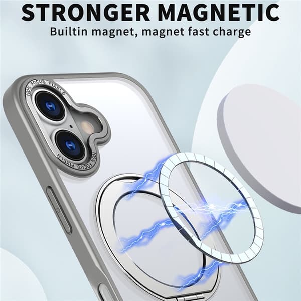 Mobilskal till iPhone 17 MagSafe TPU + Acrylic Kickstand - Titangrå Grå