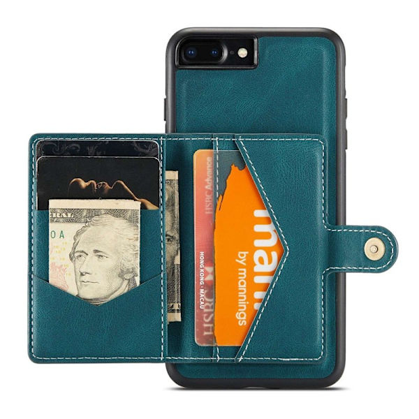 JEEHOOD iPhone 7 Plus/8 Plus Plånboksfodral Konstläder TPU Grön