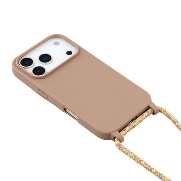 Mobilskal till iPhone 17 Pro TPU Shockproof med Lanyard - Brun Brun