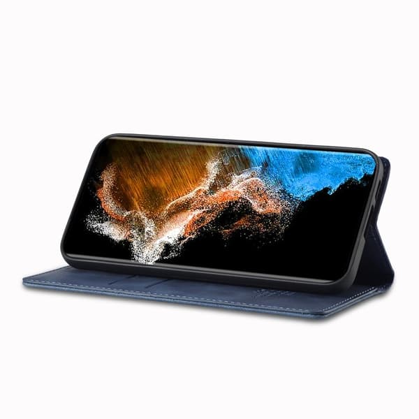 LC.IMEEKE Samsung Galaxy S24+ Plånboksfodral i Konstläder- Blå