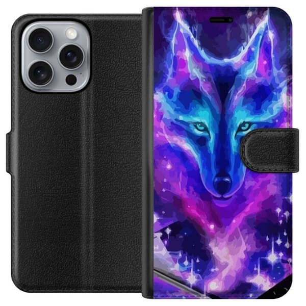 Plånboksfodral till Apple iPhone 16 Pro Max med Neon Varg