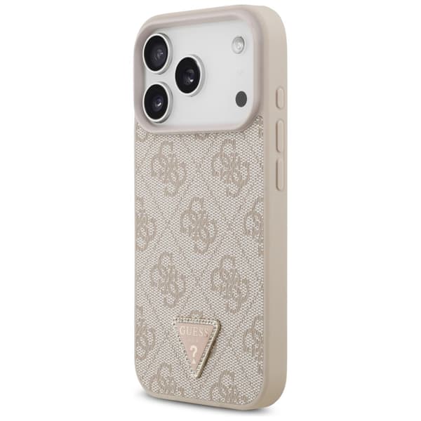 Guess Mobilskal För iPhone 18 Pro/17 Pro Magsafe Läder 4G Triangel Strass