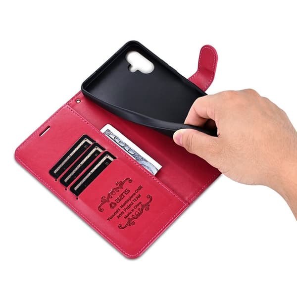 AZNS Samsung Galaxy A06 4G Plånboksfodral Anti-Scratch Konstläder - Röd