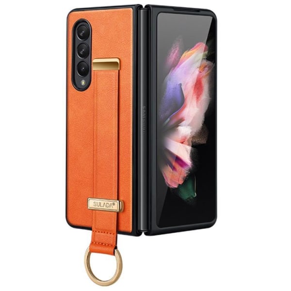 SULADA Galaxy Z Fold 4 -kuori Kickstand rannekkeella - Oranssi