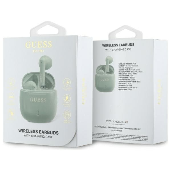 Guess TWS In-Ear Hörlurar Bluetooth Printed Classic Logo - Grön Grön