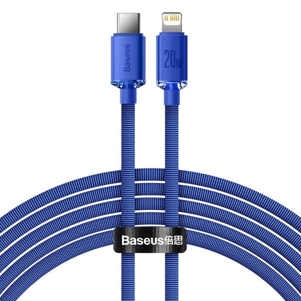 Baseus Crystal USB-C til Lightning 20W Kabel 2m - Blå Blå