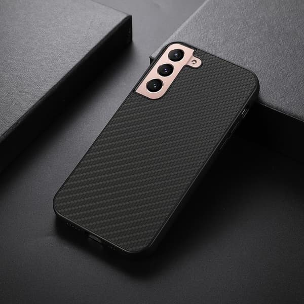 Kulfiber Læder Cover Galaxy S22 Plus 5G - Sort Black
