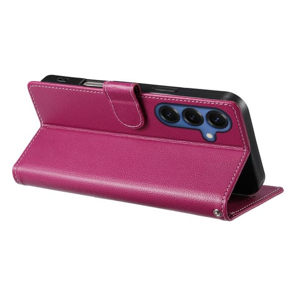 Plånboksfodral för Samsung Galaxy S26 Plus Magnetiskt Konstläder - Rosa