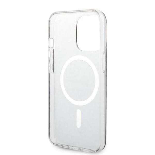 Guess iPhone 13 Pro Max Magsafe Skal 4G Print + Trådløs Oplader Black