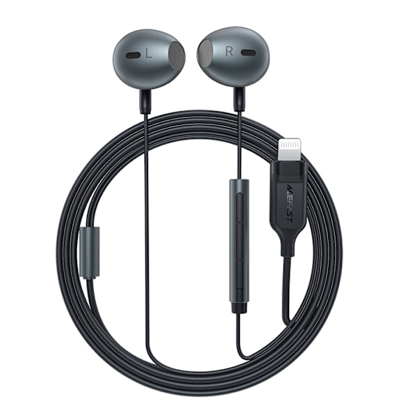 Acefast In-Ear Lightning-høretelefoner 1,2m - Sort Black