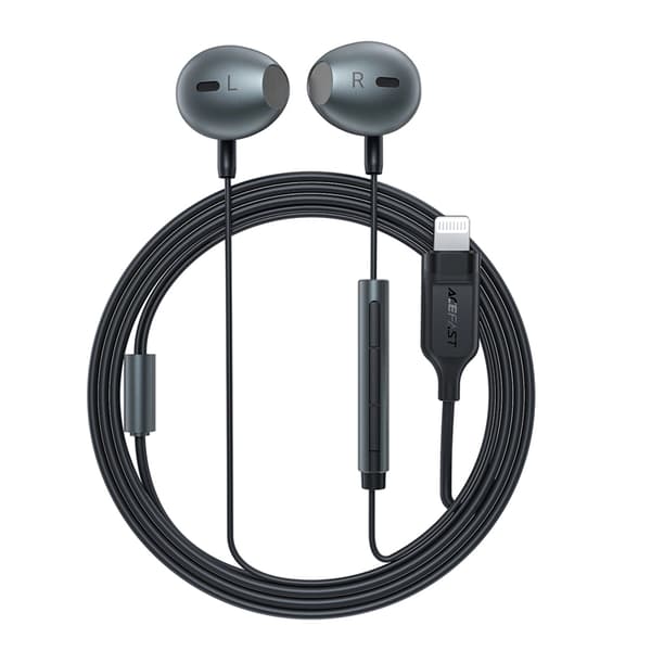Acefast In-Ear Lightning -kuulokkeet 1,2 m - Musta Black