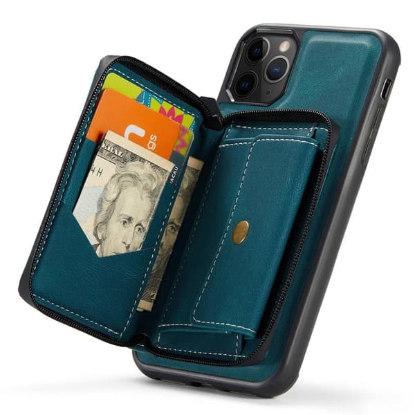JEEHOOD iPhone 11 Pro Konstläder Plånboksfodral Magnetisk Blå 5.8 tum