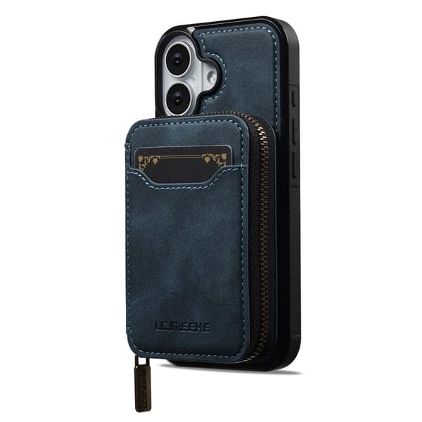 LC.IMEEKE L6 iPhone 17 Plånboksfodral Magnetiskt - Konstläder - Blå