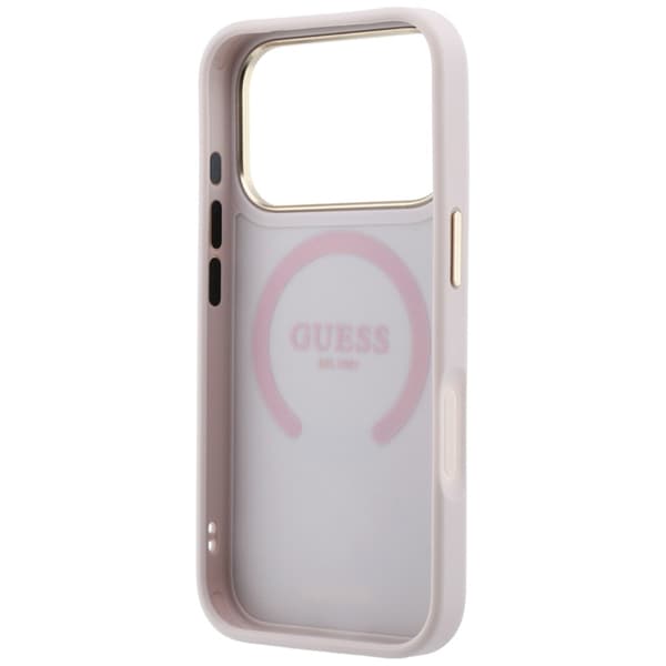 Guess Mobilskal För iPhone 18 Pro Max/17 Pro Max Magsafe Stripe Peony 4G Logo