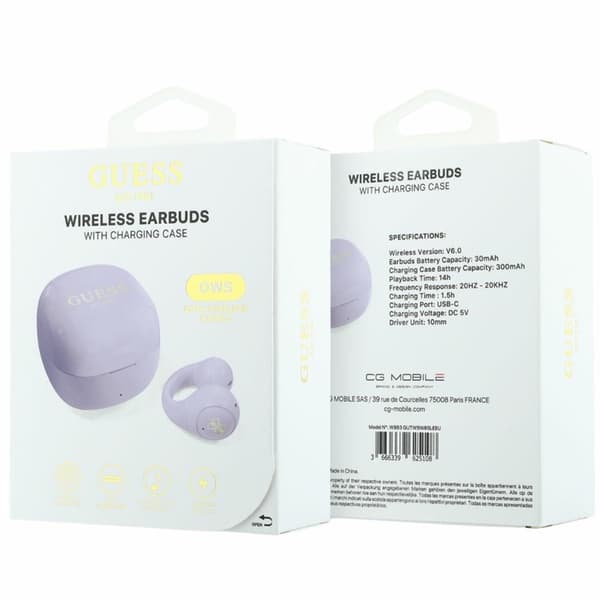 Guess Trådlös Hörlurar In-Ear Script Metal Logo - Rosa