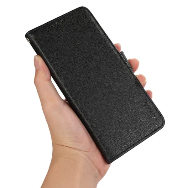 ABEEL Phone Case OnePlus 13R 5G Litchi Leather Black