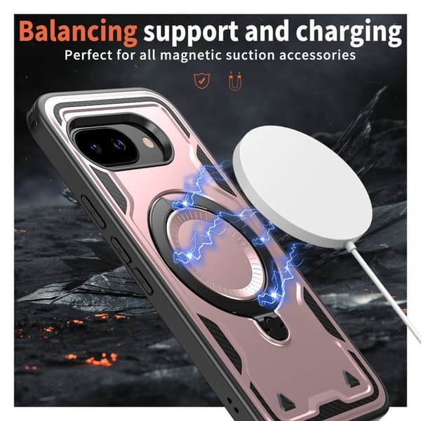 Mobilskal till Google Pixel 9a Militärt Skydd PC + TPU - Roséguld
