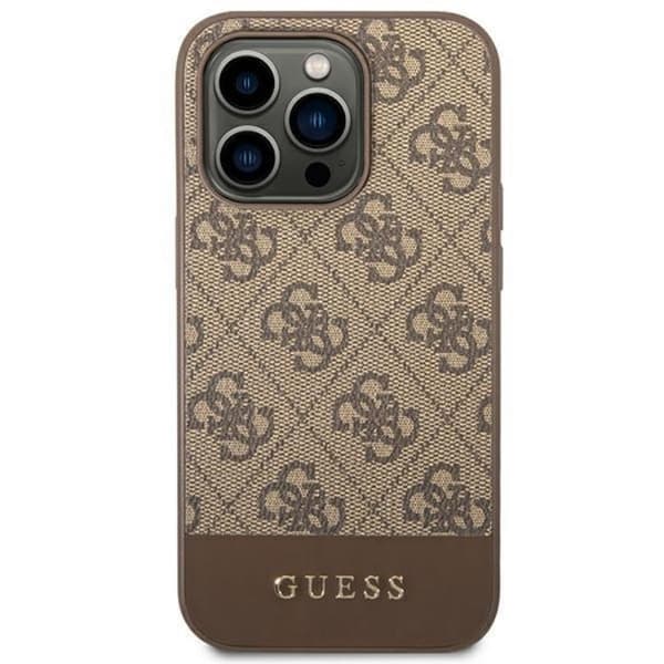 GUESS iPhone 14 Pro Skal Stripe Collection - Brun Brun