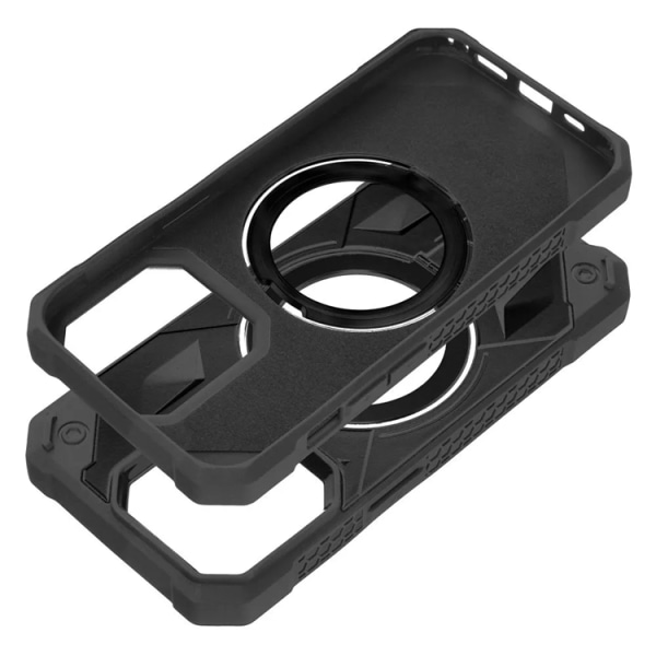 iPhone 15 Pro Max Mobiltaske Magsafe Ring Holder Armor - Sort