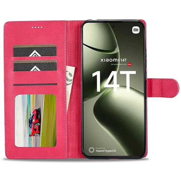 LC.IMEEKE Xiaomi 14T Plånboksfodral Konstläder - Rosa