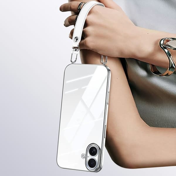 SULADA Mobilskal till iPhone 16 Plus Electroplating Ultra Clear TPU Vit