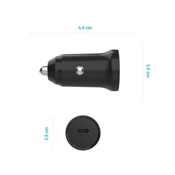 FIXED Snabb Billaddare USB-C 20W PD Svart