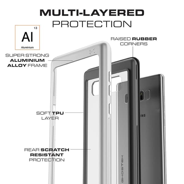 Ghostek Atomic Slim -kuori Samsung Galaxy Note 8 - Punainen Red