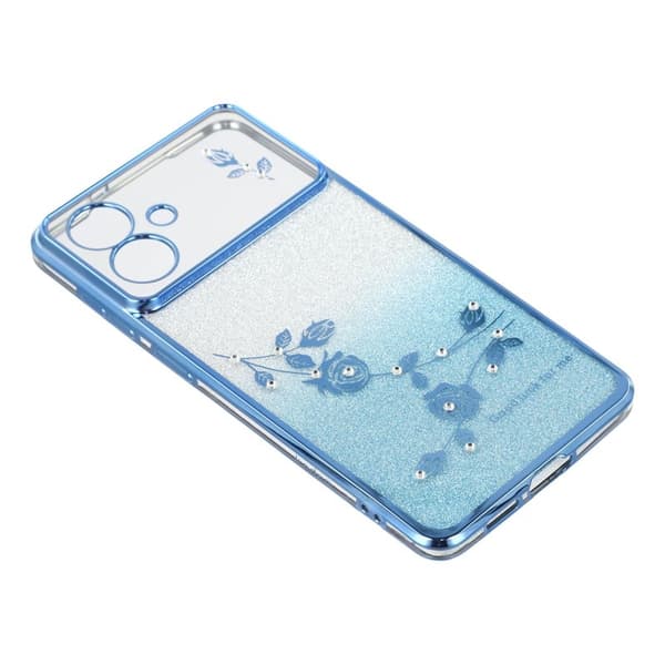 KADEM Samsung Galaxy S26 Edge Skal Blommönster TPU Gradient - Blå