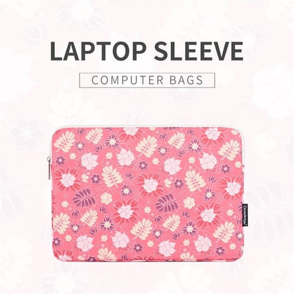 CANVASARTISAN Datorfodral 15'' Printing Leaf Flower H24-01 - Rosa Rosa
