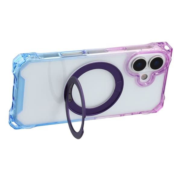 Mobilskal till iPhone 17 MagSafe Ring Kickstand - Gradient Lila / Blå Lila